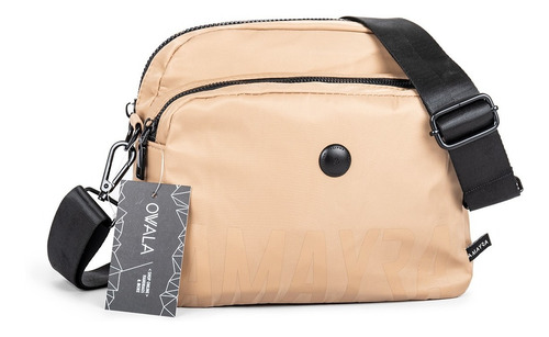 Imagen 5 de 6 de Bandoleras Mujer Amayra Cartera Camel Microfibra Bolsillo