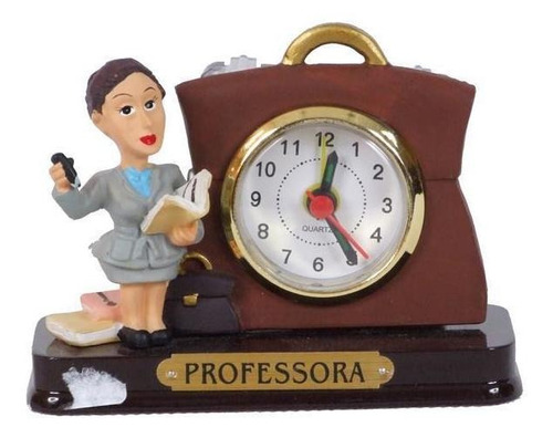 Miniatura Professora Resina C/ Relógio 8cm - Meerchi