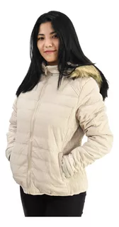 Campera Mujer Inflable Capucha Polar Impermeable Aya 7828