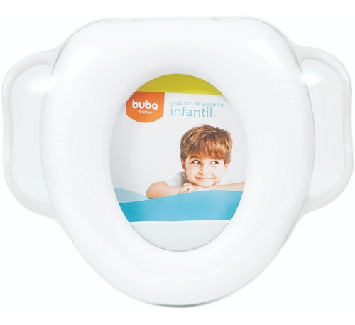 Redutor De Vaso Sanitario Almofadado Infantil Soft Com Alça Cor Branco Liso