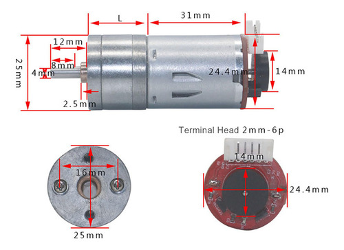 Motor Con Codificador Dc 12v 130 Rpm Para Robot Inteligente