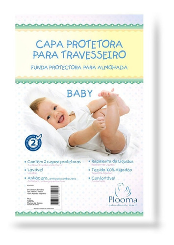 Kit 2 Capas Protetoras Para Travesseiro Baby 30x40 Plooma