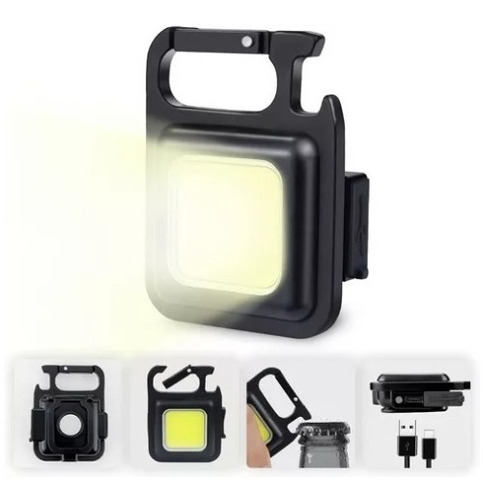 Linterna Led De Llavero Gancho Recargable Portátil Luz Fria