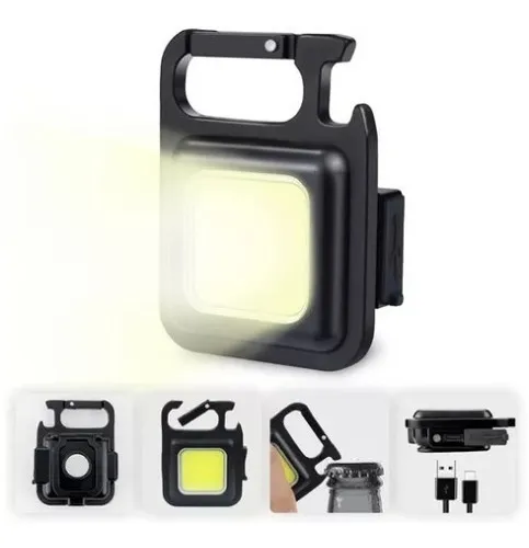 comprar Linterna Led Cob Llavero Gancho Portátil Recargable Potente