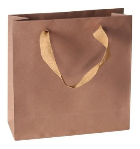 Bolsa Papel Madera Kraft 22x8x22 Regalo Con Manija X100