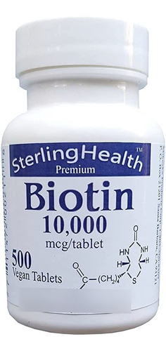 Biotin 10,000 Mcg (500 Tablets) For Hair Growth, Skin, Stro.