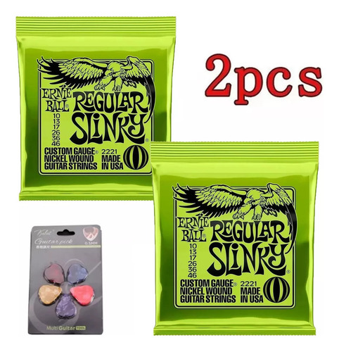 Ernie Ball 2221 Cuerdas Guitarra Eléctrica 10-46 Regular 2pcs