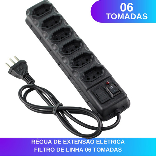 Filtro Linha de 6 tomadas Bivot