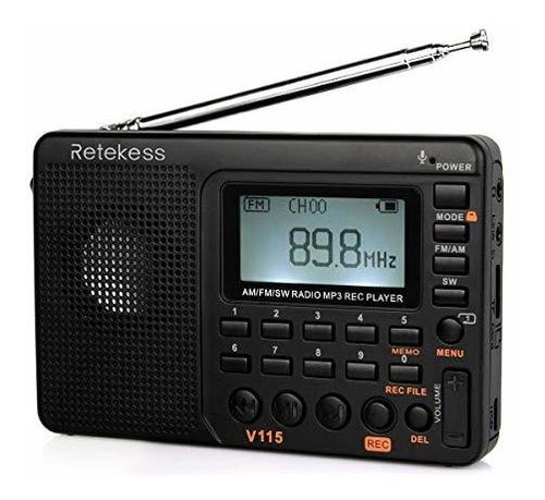 Radio Am Fm Portátil Reproductor De Mp3 Batería Recargable