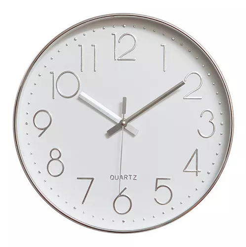 Reloj Pared Grande 25 Cm Moderno Aluminio Analógico Cocina