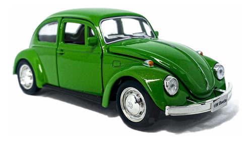 Carrinho De Ferro Fusca Clássico 1/32 Miniatura Coleção Cor Verde-claro Brilhante