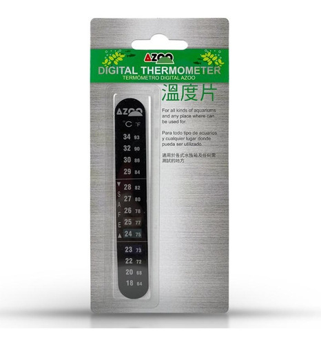 Termometro Digital Adherible Azoo Para Acuarios Peceras Color Negro
