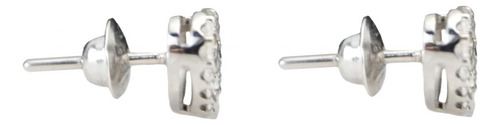 Brinco Coração 7 Mm Com Diamantes Em Ouro Branco