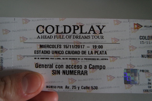 Entrada Coldplay 2017