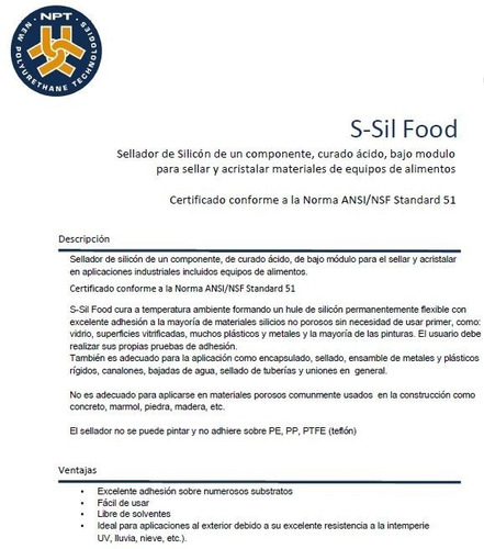 Imagen 4 de 6 de Silicón Para Materiales Grado Alimenticio 300ml Transparente