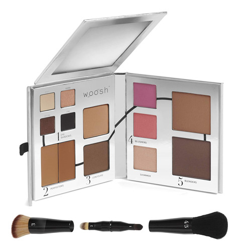 Woosh Beauty, Brocha De Paleta Facial Plegable, Viaje, Todo 