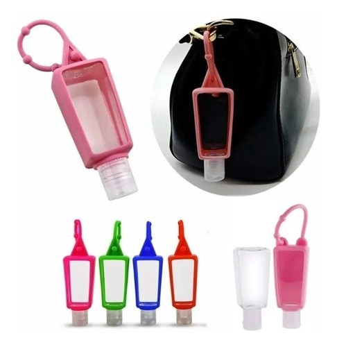 24 Unid Porta Álcool Gel Frasco Portátil Mochila/ Bolsa 30ml