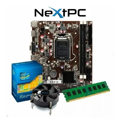 Imagem 1 de 6 de Kit I3 2120 3.30 Ghz + Placa H61 1155 + 4gb Ddr3 + Cooler