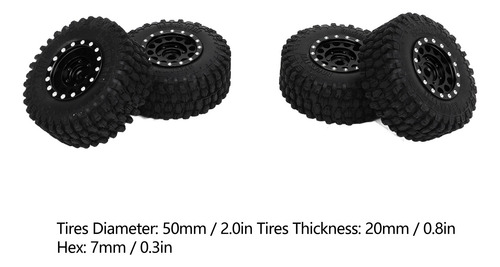 Neumáticos De Goma Para Coche Axial Scx24 1/24 Rc, 4 Piezas,
