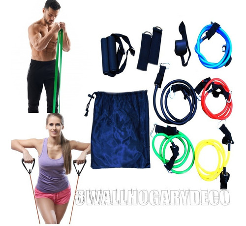 Kit Bandas  Fuerza Resistencia Tubulares 100lbs Simula Pesas