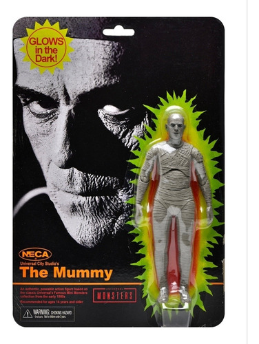 Neca Universal Monsters Retro Glow-in-the-dark The Mummy