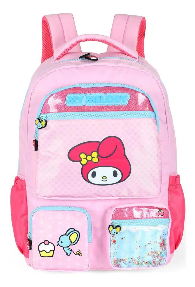 Mochila Costas Escolar Amigos Hello Kitty Rosa - Luxcel Rosa Hello Kitty