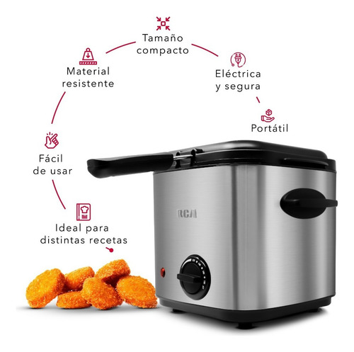 Rca Freidora De Aceite Acero Inoxidable (1.5 Litros)