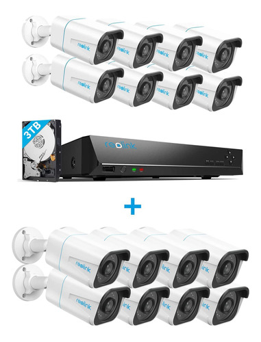 Reo 4 K Poe Sistema Camara Seguridad 16 Unidad 8 Mp Ip Un Ch