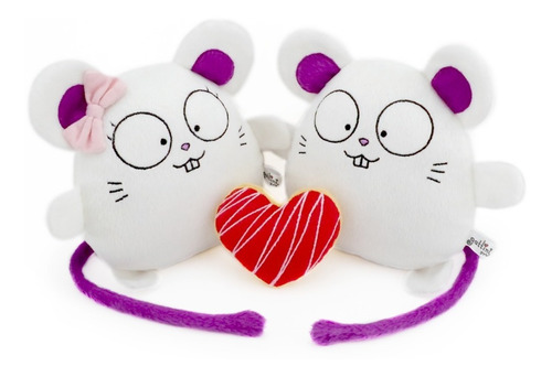 Pareja Ratones Peluche Nombre Personalizado Aniversario Boda