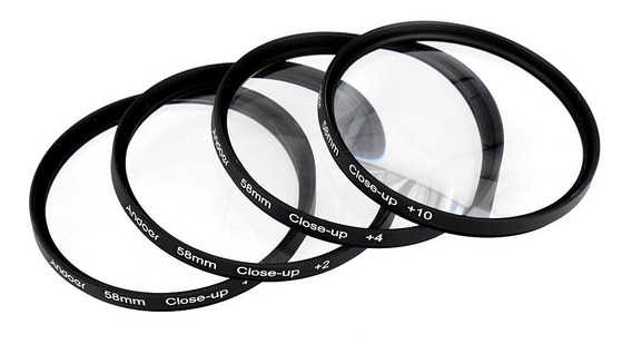 2 4 10 Kit de Filtro de Lente 58mm para cámaras 1 tongzhou Filtro de Vidrio óptico Macro Close Up 