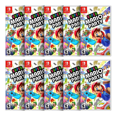 Combo Com 10 Super Mario Party Switch Midia Fisica