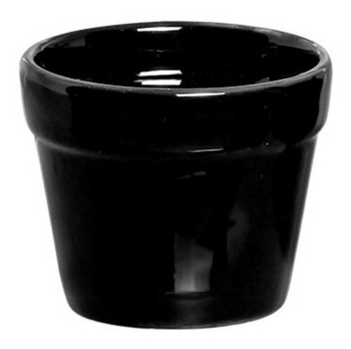 Vaso Cachepot De Cerâmica Borda Redonda Preto 9x7cm