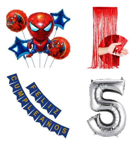 Combo Cumpleaños Hombre Araña ( Globos / Deco )