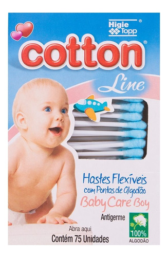 Haste Flexível Cotton Line Boy com 75 unidades