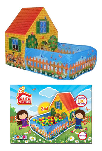 Imagen 2 de 7 de Pelotero Casa Jardin Corral Incluye 100 Pelotas Y La Casita
