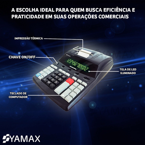 Calculadora Procalc Pr5400t Bobina Térmica Preta 12 Dígitos
