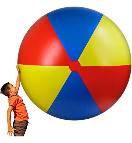 Pelota De Playa Inflable Gigante Jumbo Rainbow Color Ball Be