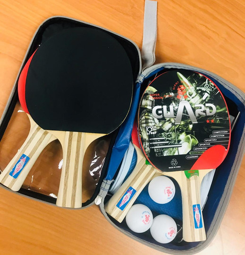 Imagen 6 de 7 de Kit Raquetas De Tenis De Mesa Malla Ping Pong Giant Dragon