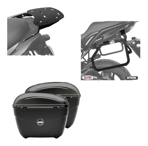 Suporte Traseiro Lateral + Bau Givi E21 Versys 650 2015 A 20