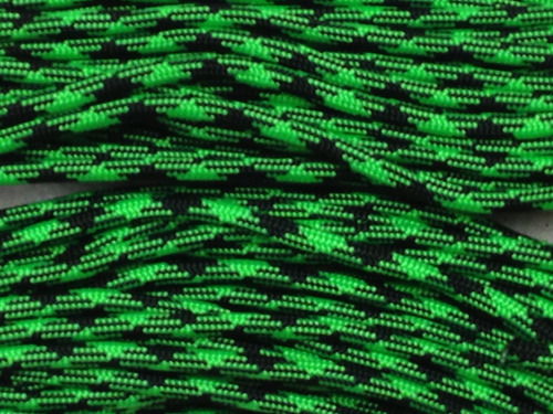 Cuerda Paracaida Tipo Iii (verde Neon Negro) Paracord 550 7