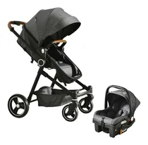 Comprar Carriola Bebé Flaneur | Sistema De Viaje 3 En 1 | Bambineto® Color Gris Chasis Negro