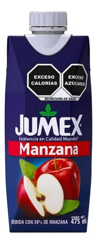 3 Pzas Bebida Jumex Con Manzana 475 Ml