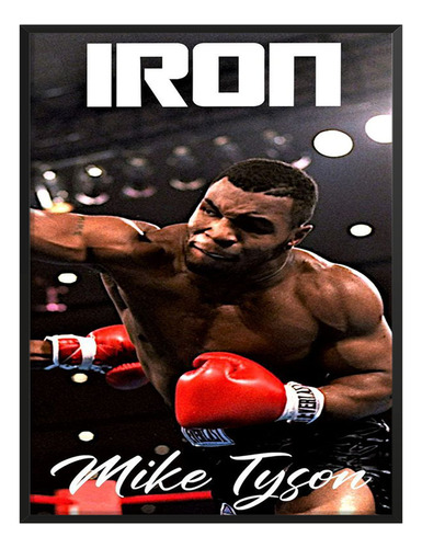 Cuadro Box Deporte Mike Tyson Iron Estudio Cuarto C/ Marco