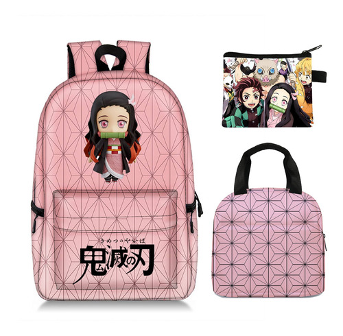 Juego De Mochila Infantil Anime Demon Slayer De 3 Piezas