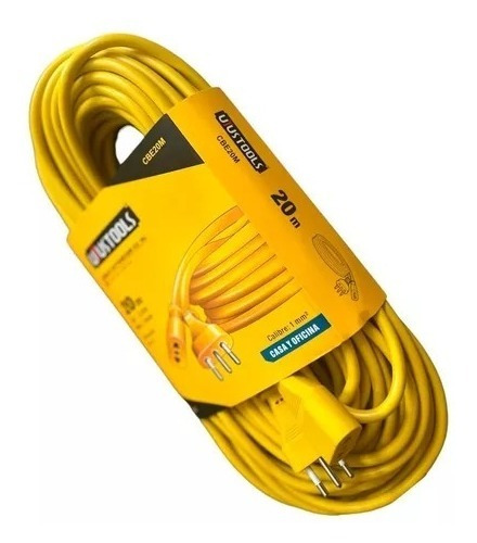 Alargador Extensión Eléctrica Amarillo 20 Mt 220v 8a 1760w