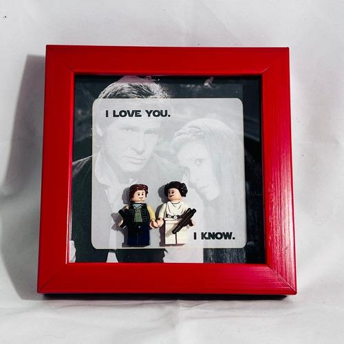 Cuadro Decorativo Star Wars Personalizado 15x15cm 2 Figuras