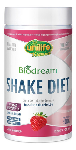 Shake Diet Emagrecedor 400g Unilife Substituto De Refeição