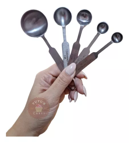 Cucharas Medidoras De Acero Reposteria Cocina Set X5