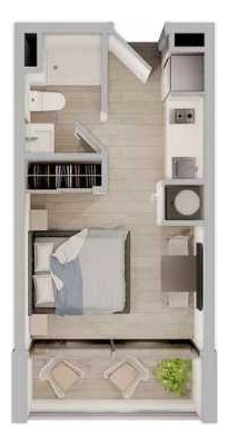 Arriendo Dpto Estudio Edificio Life By K (82870)