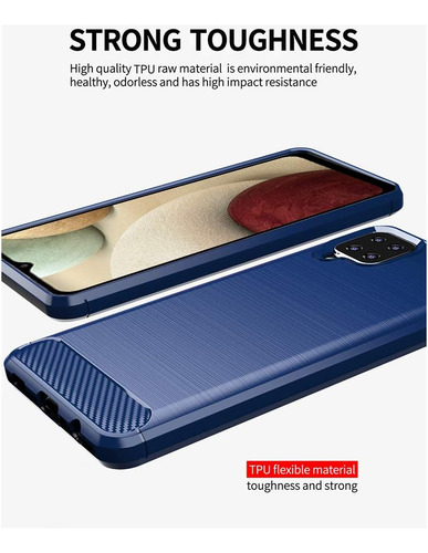 Funda Silicona Fibra De Carbono Para Galaxy A12/m12/f12+mica